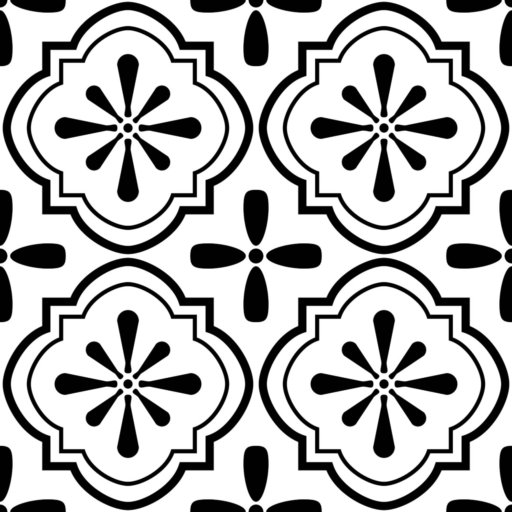 RoomMates Cosmos Black & White Peel & Stick Floor Tile